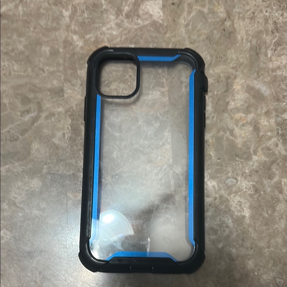 Black and Blue Dual-Layer iPhone Case with Impact Protection